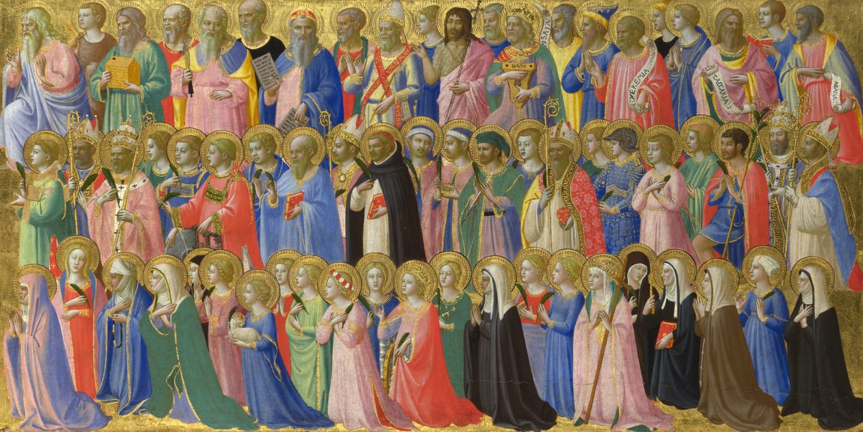 The Forerunners of Christ with Saints and Martyrs Panel from Fiesole San Domenico Altarpiece, c. 1423-1424 by Fra Giovanni Angelico da Fiesole