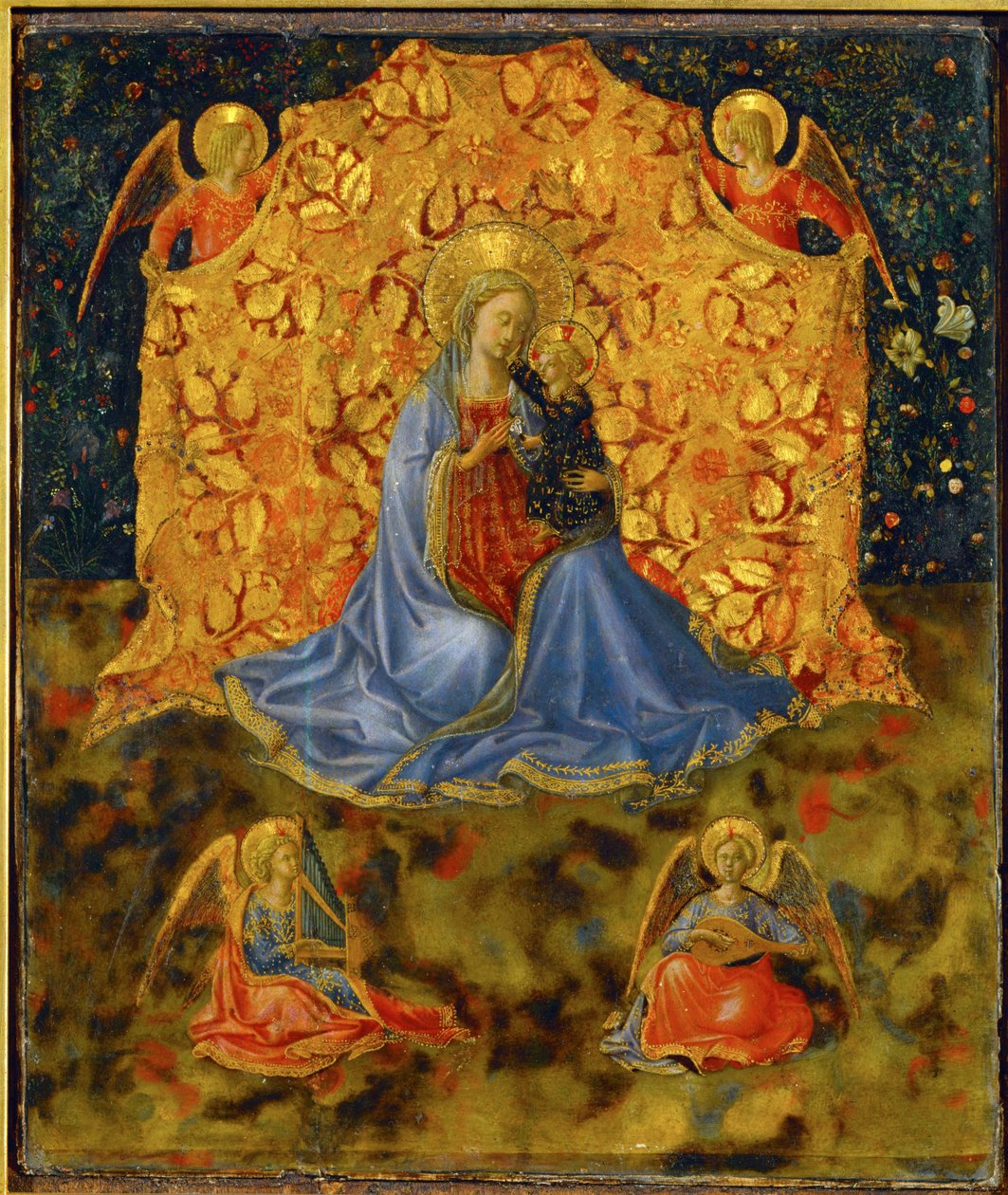 Madonna and angels by Fra & Lippi F (c.1406-69) Angelico