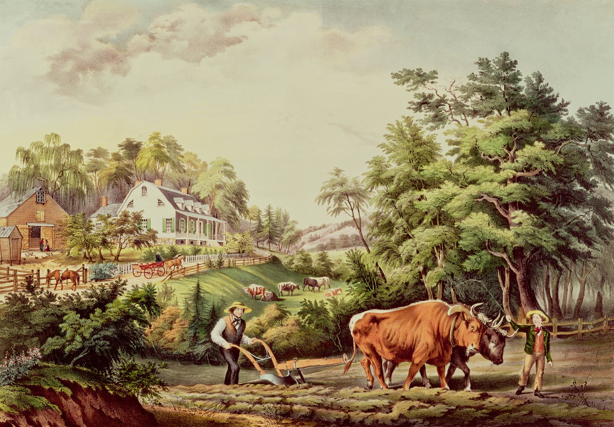 American Farm Scenes, engraved by Nathaniel Currier, published by Currier and Ives, New York by Frances Flora Bond Palmer