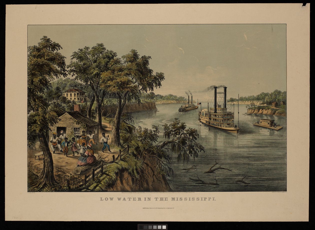 Low water in the Mississippi Robert E Lee by Frances Flora Bond (c.1812 76) (after) Palmer