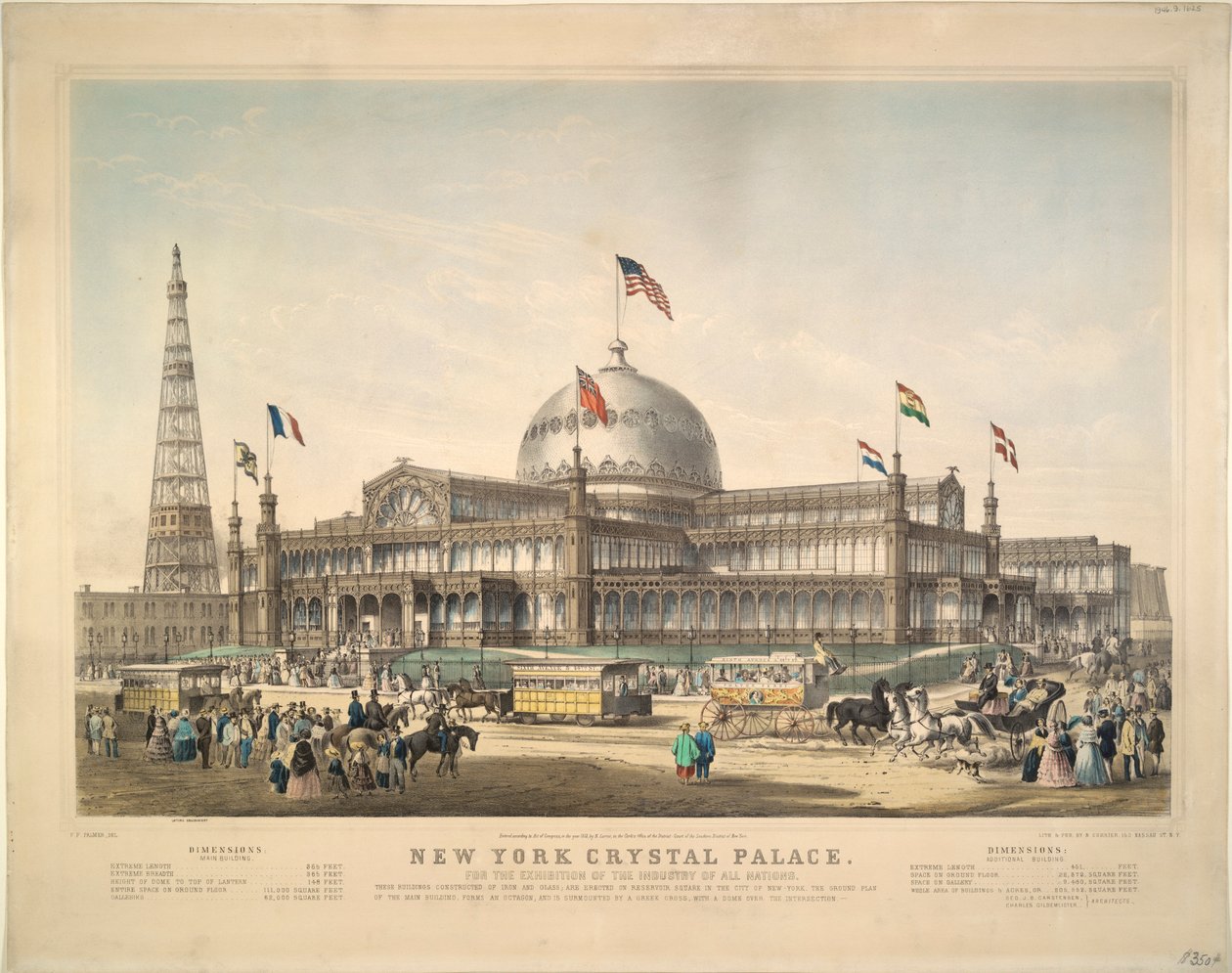New York Crystal Palace: For the Exhibition of the Industry of All Nations by Frances Flora Bond Palmer