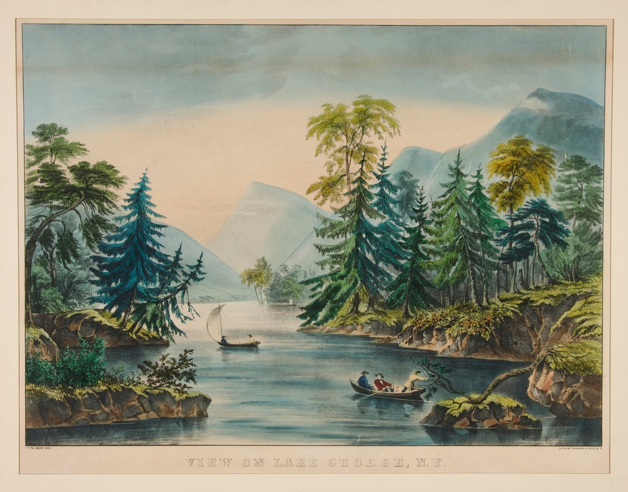View on Lake George, NY by Frances Flora Bond Palmer