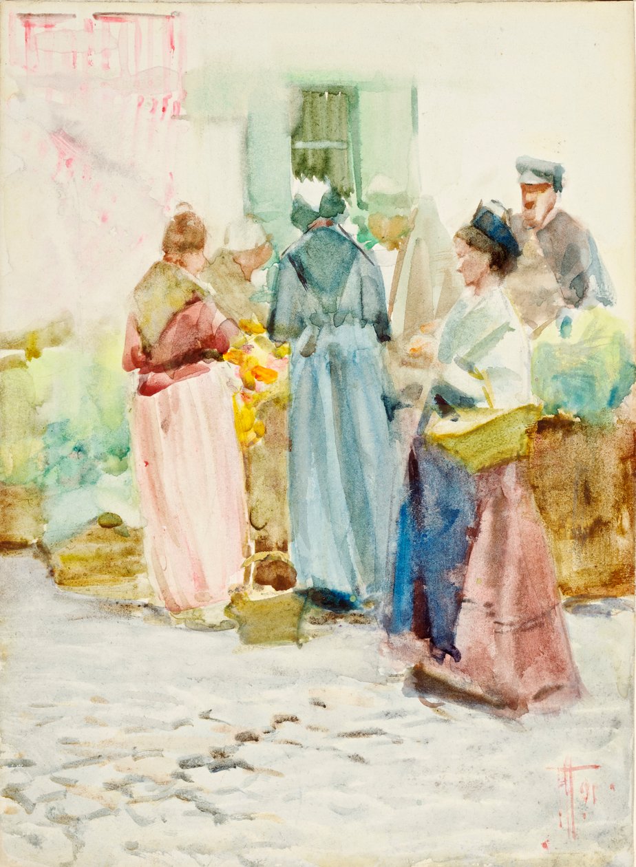 A Busy Corner in Arles by Frances Hodgkins