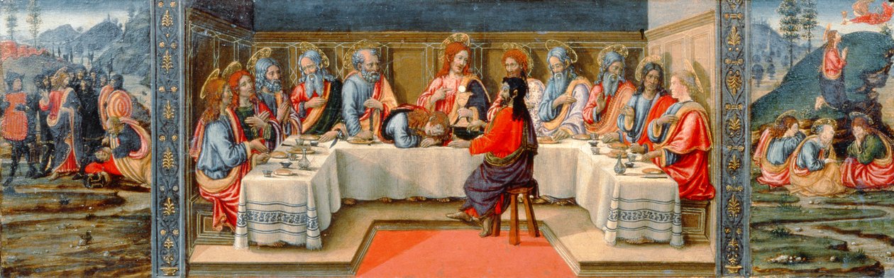 Scenes from the Passion of Christ, Predella Panel from the Tabernacle of the Sacraments, c.1484-6 (detail) by Francesco Botticini