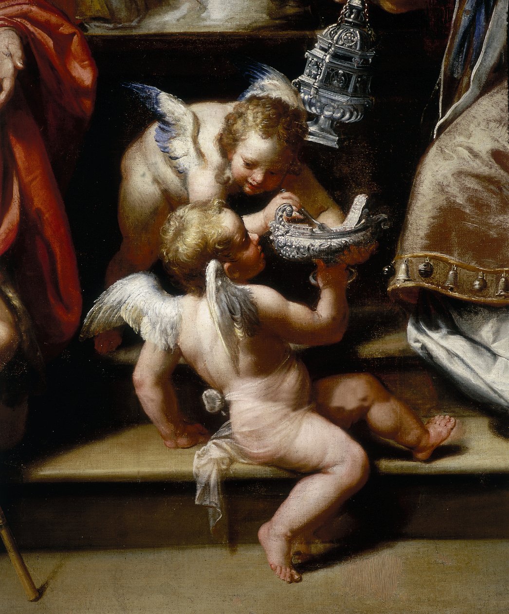 (Detail) The Altar Piece of the Madonna of the Snow by Francesco Fiasella