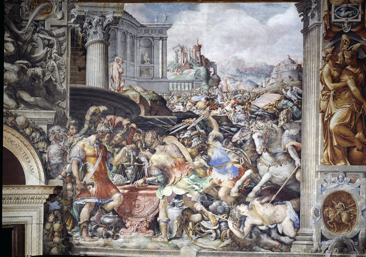 Marcus Furius Camillus (447-365 BC) forbidding the weighing of gold, from the Sala dell
