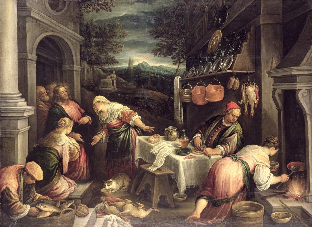 Jesus with Mary and Martha by Francesco Bassano