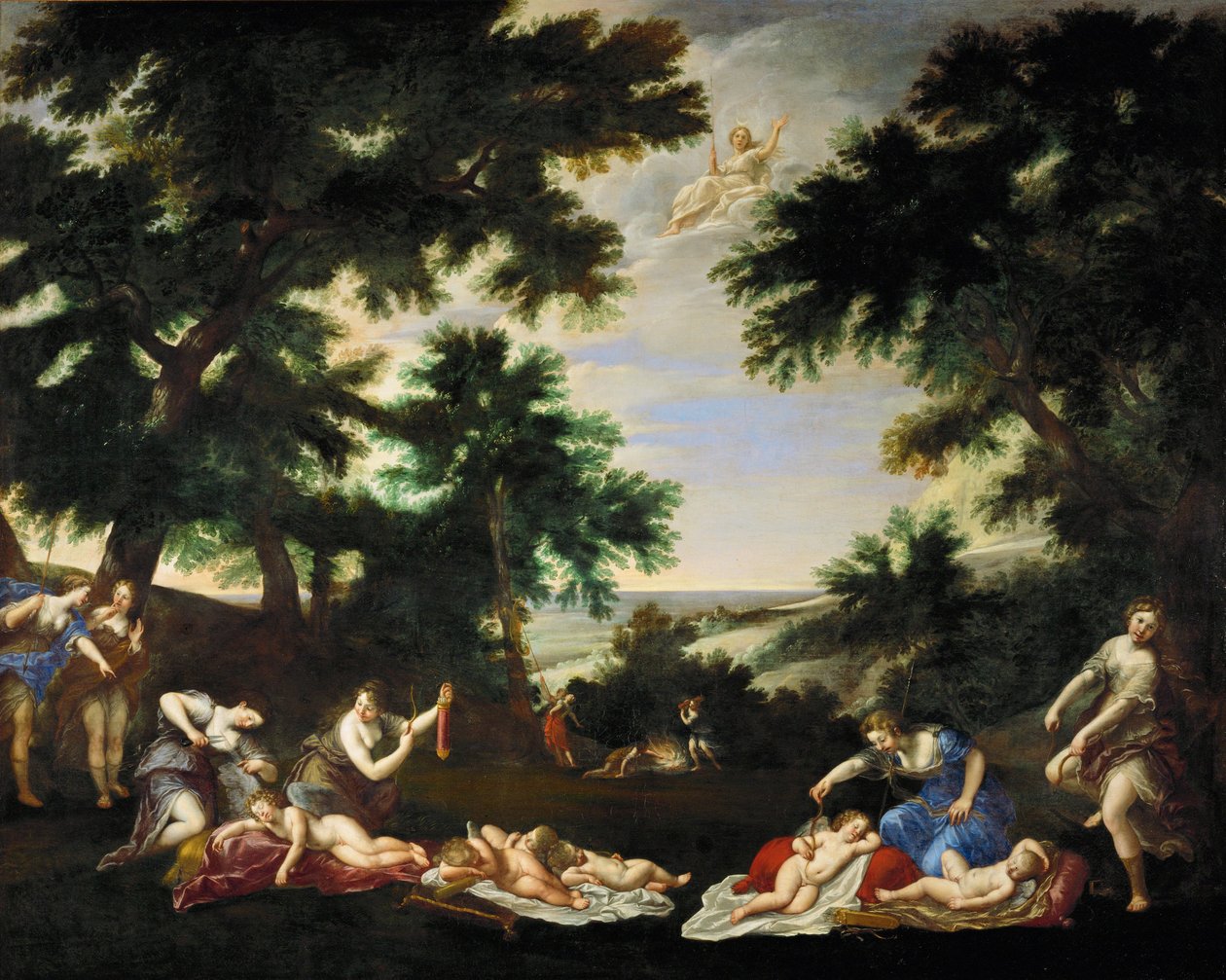 Love Gods Disarmed by the Nymphs of Diana by Francesco Albani