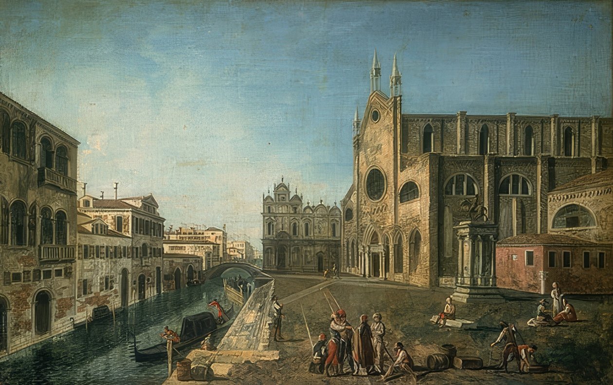 View of Venice with the Church of Santi Giovanni e Paolo. Around 1735-1740 by Francesco Albotto