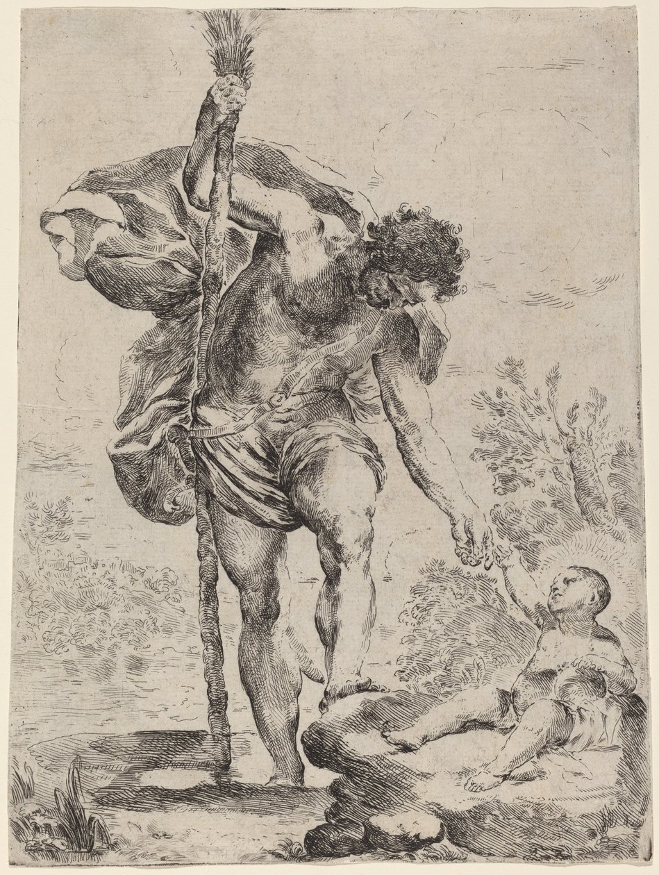 Saint Christopher Giving His Hand to the Infant Jesus by Francesco Amato