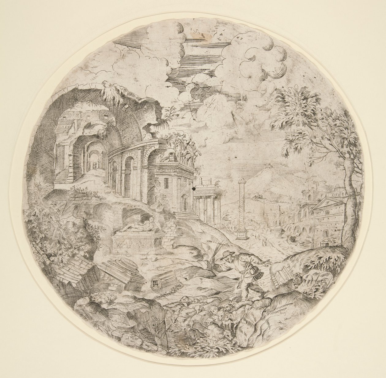 View of Rome with Ruins, Trajan by Francesco Amato