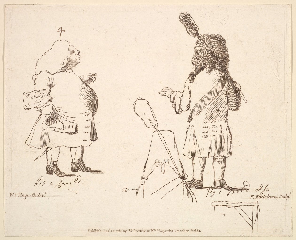 Caricatures of Lord Melcombe and Lord Winchelsea, December 22, 1781 by Francesco Bartolozzi