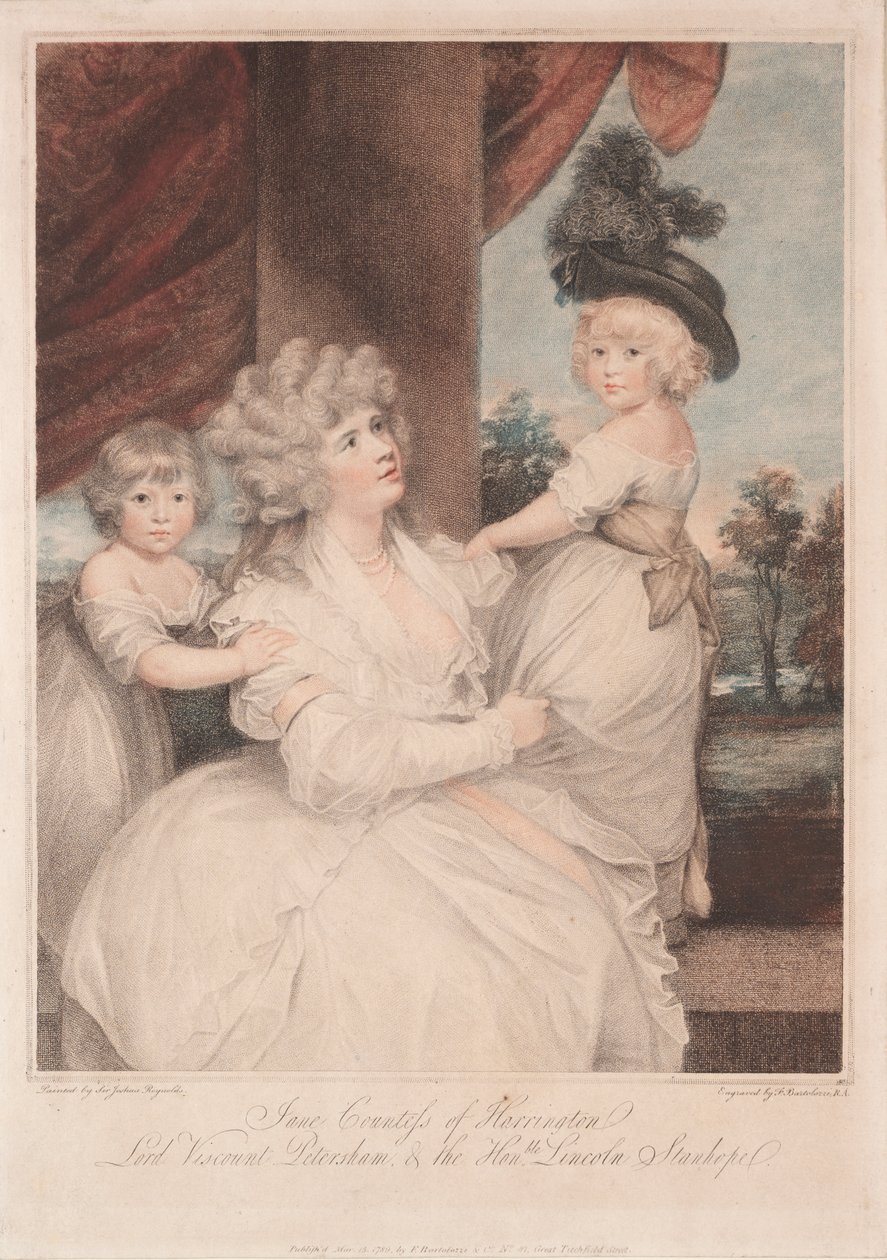 Jane, Countess of Harrington and Her Children by Francesco Bartolozzi