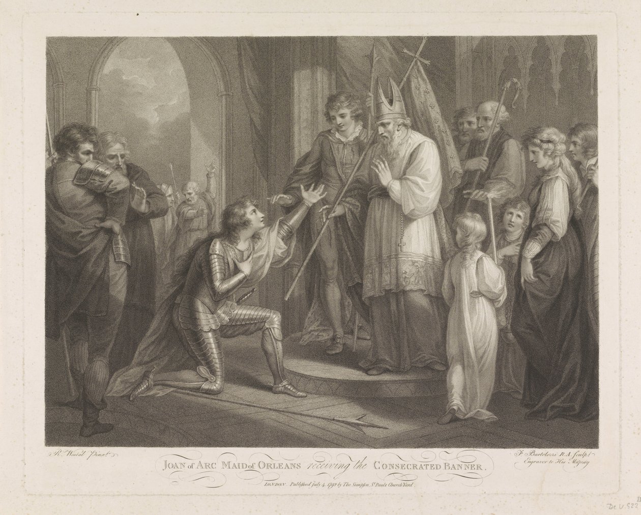 Joan of Arc Receiving the Consecrated Banner by Francesco Bartolozzi