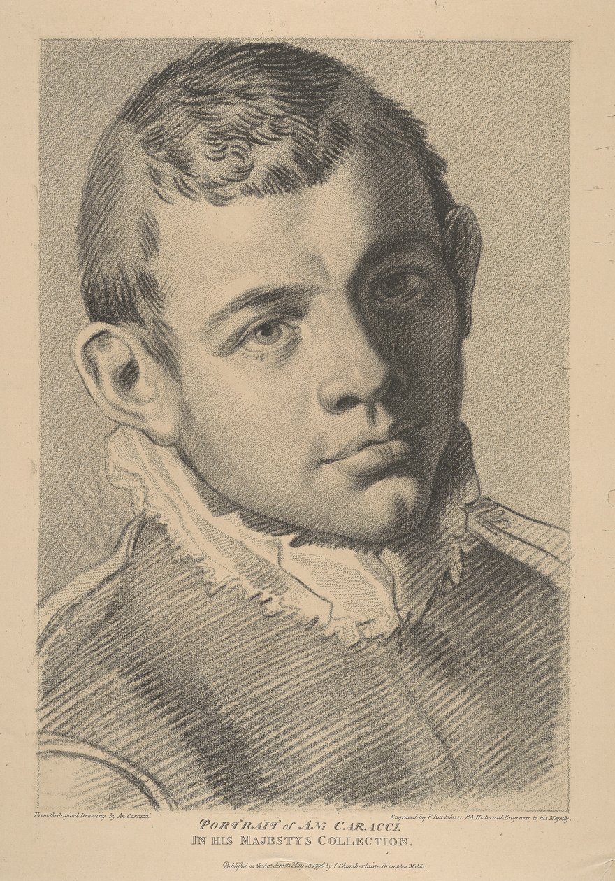 Portrait of Annibale Carracci by Francesco Bartolozzi