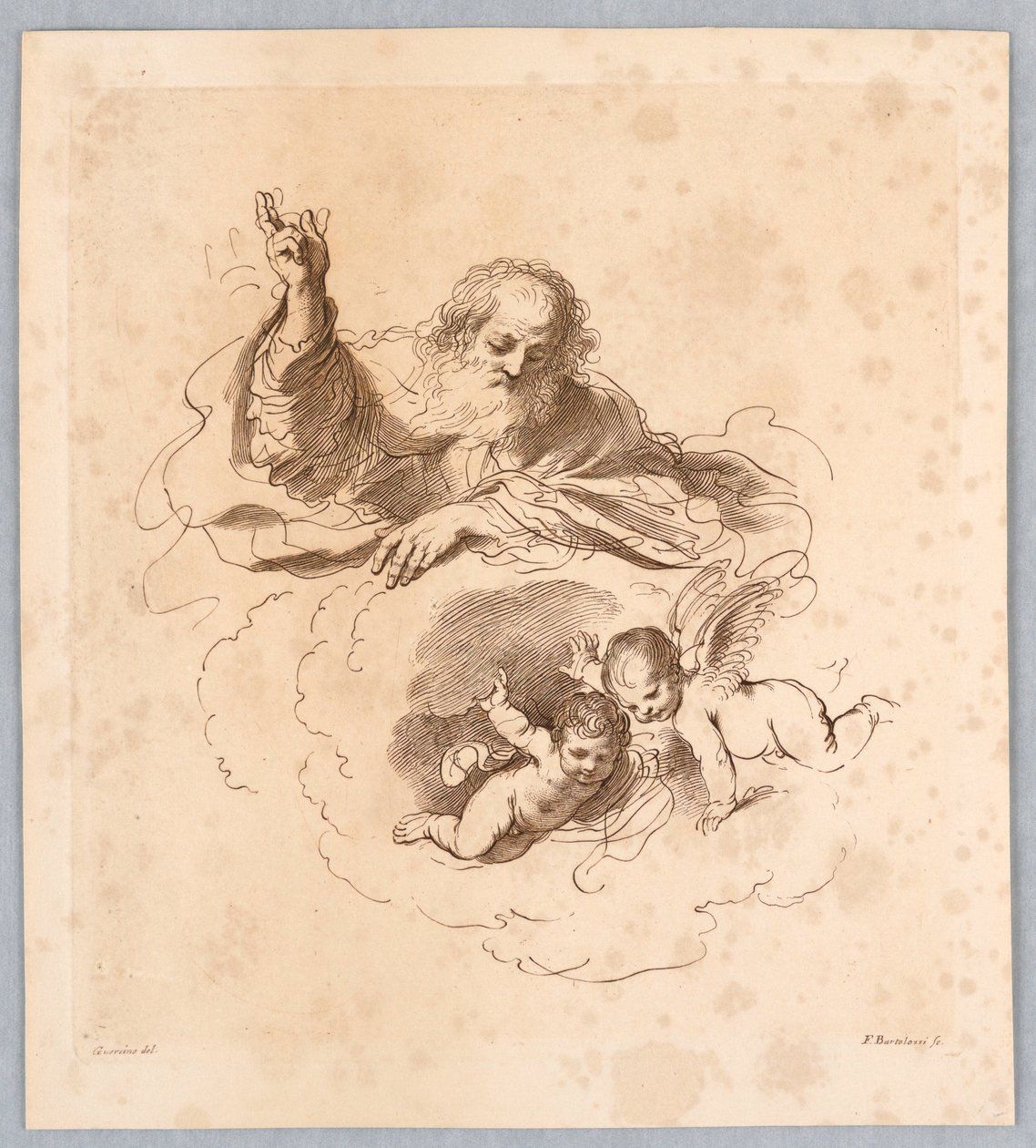 The Almighty in the Clouds, with Two Boy Angels by Francesco Bartolozzi