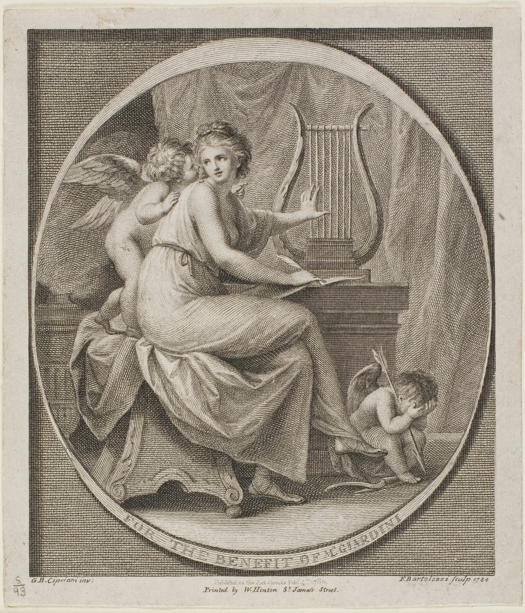 Ticket for the Benefit of M. Gardini by Francesco Bartolozzi