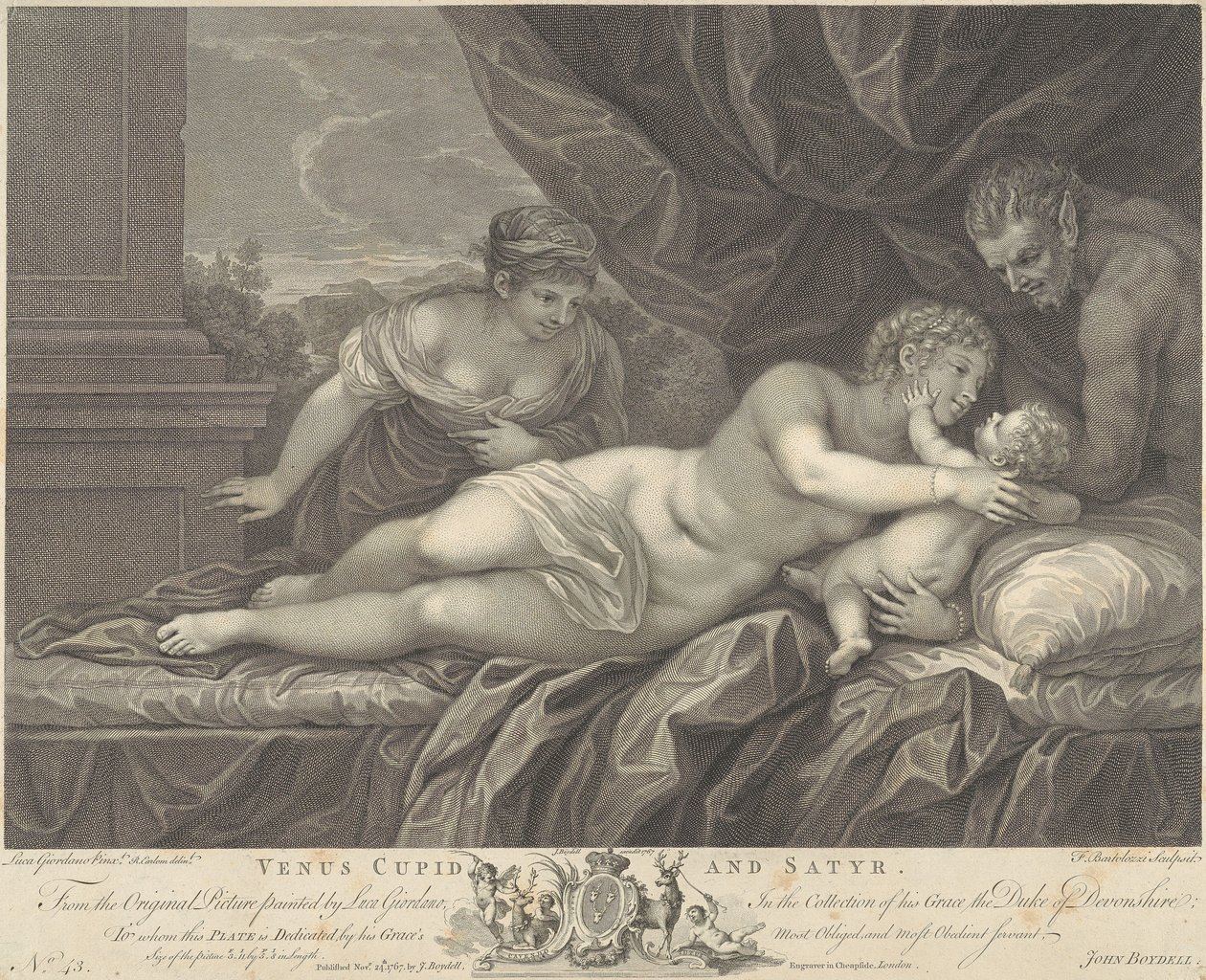 Venus, Cupid and Satyr by Francesco Bartolozzi