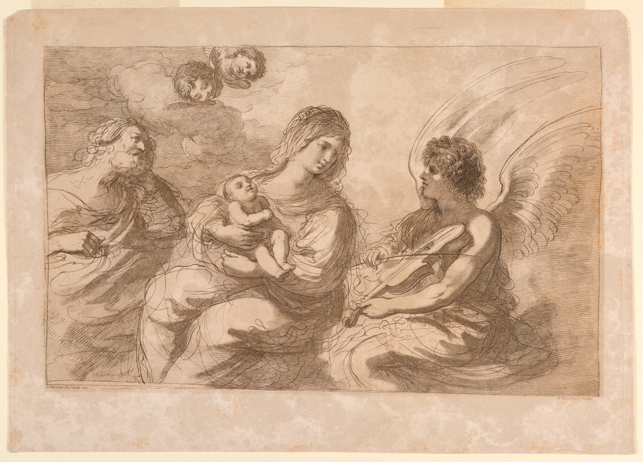 Virgin, Infant, and Joseph with an Angel Playing on a Violin by Francesco Bartolozzi