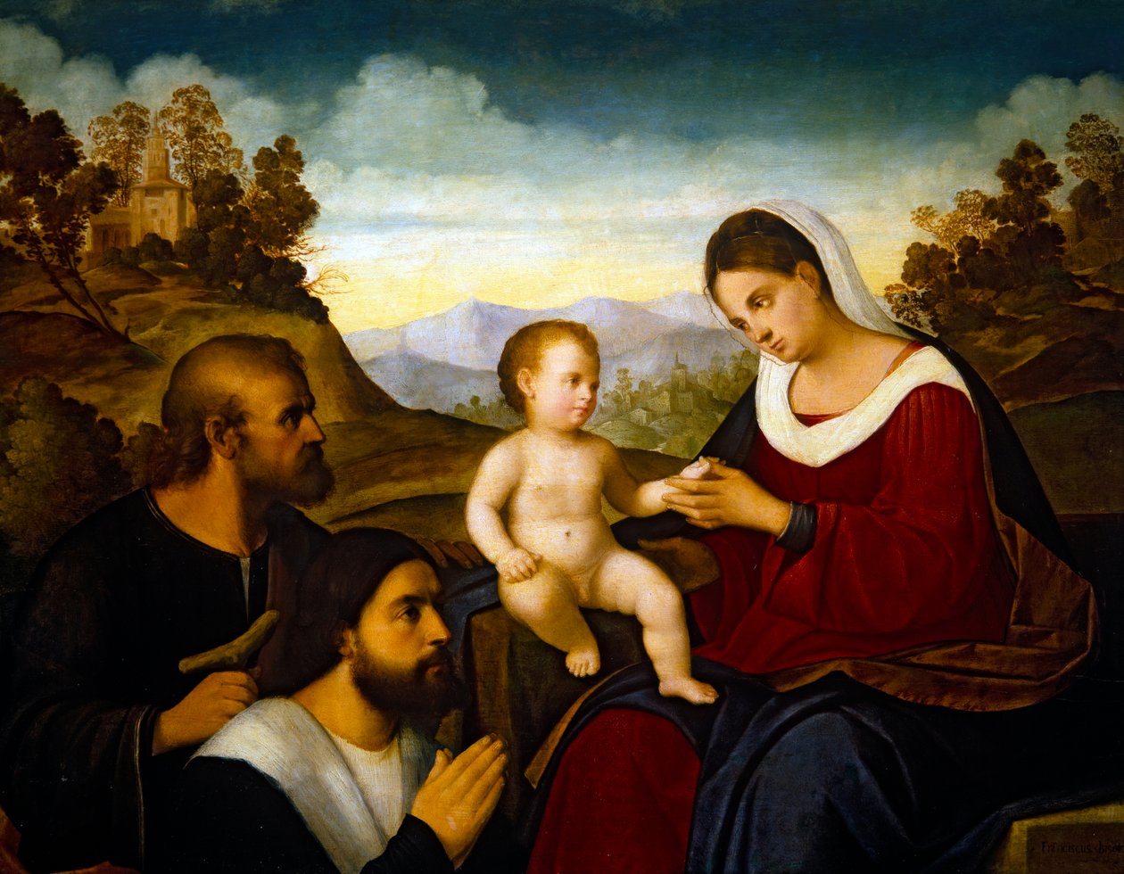 Holy Family with a Donor, early 1520s by Francesco Bissolo