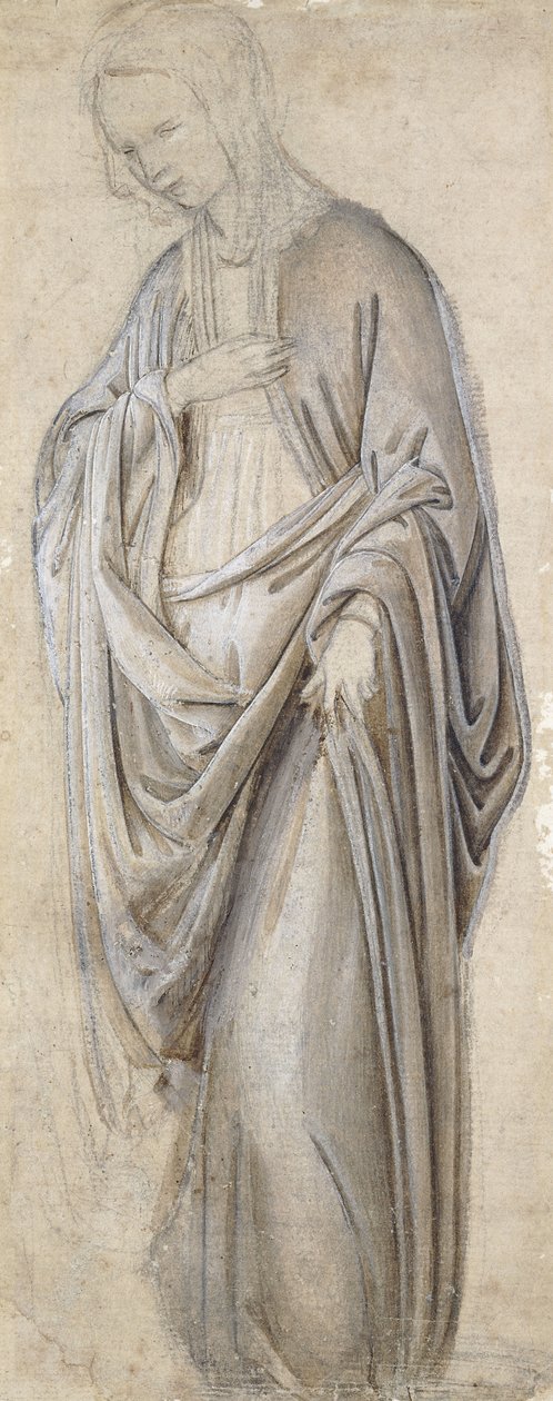 A Drapery Study for a Virgin Annunciate by Francesco Botticini