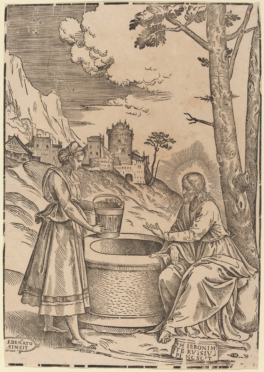 Christ and the Woman of Samaria by Francesco Denanto after Girolamo Pennacchi
