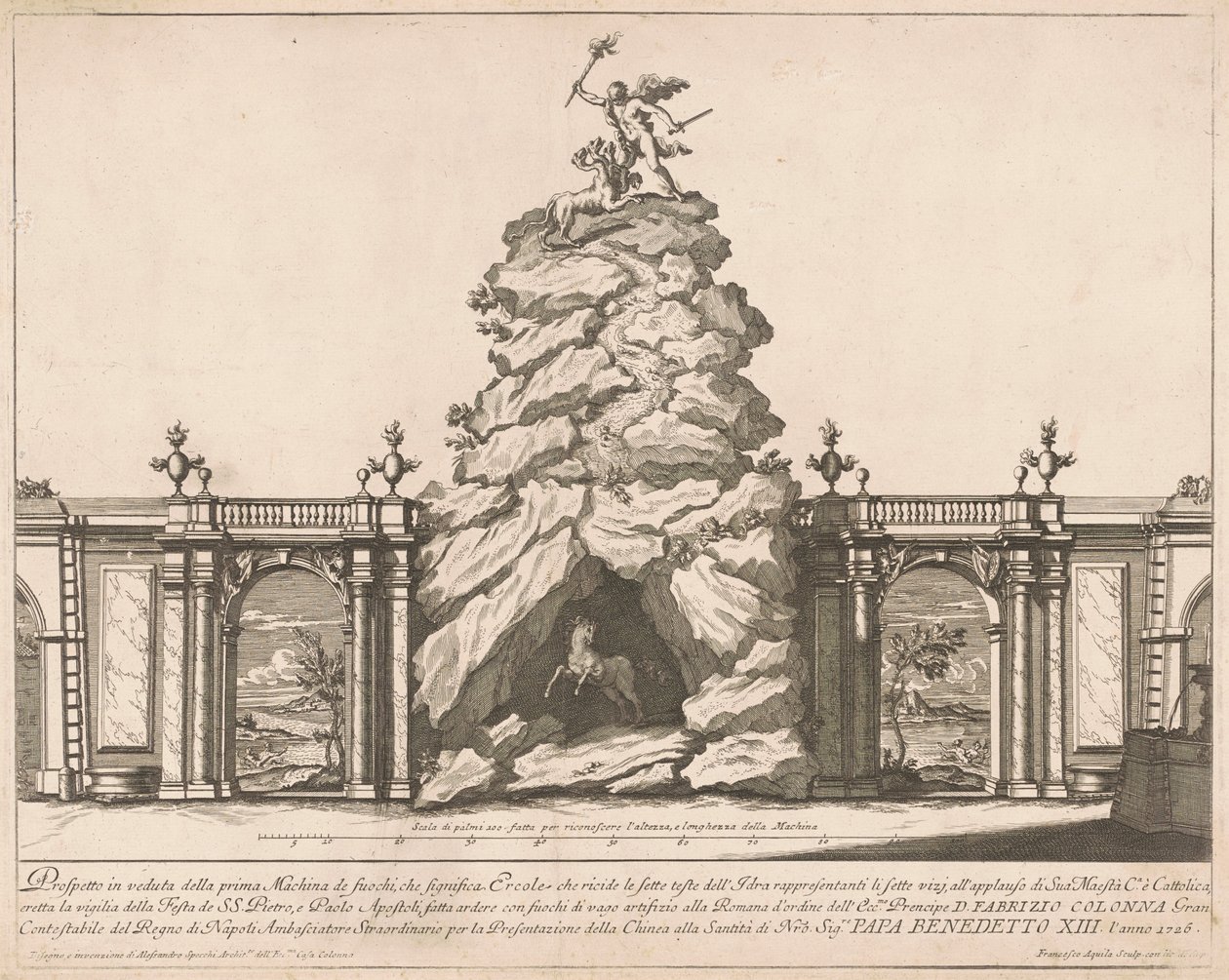 The Prima Macchina for the Chinea of 1726: Hercules and the Hydra by Francesco Faraone Aquila