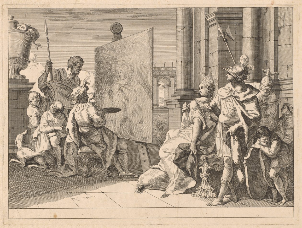 Alexander the Great and Campaspe in the Studio of Apelles by Francesco Fontebasso