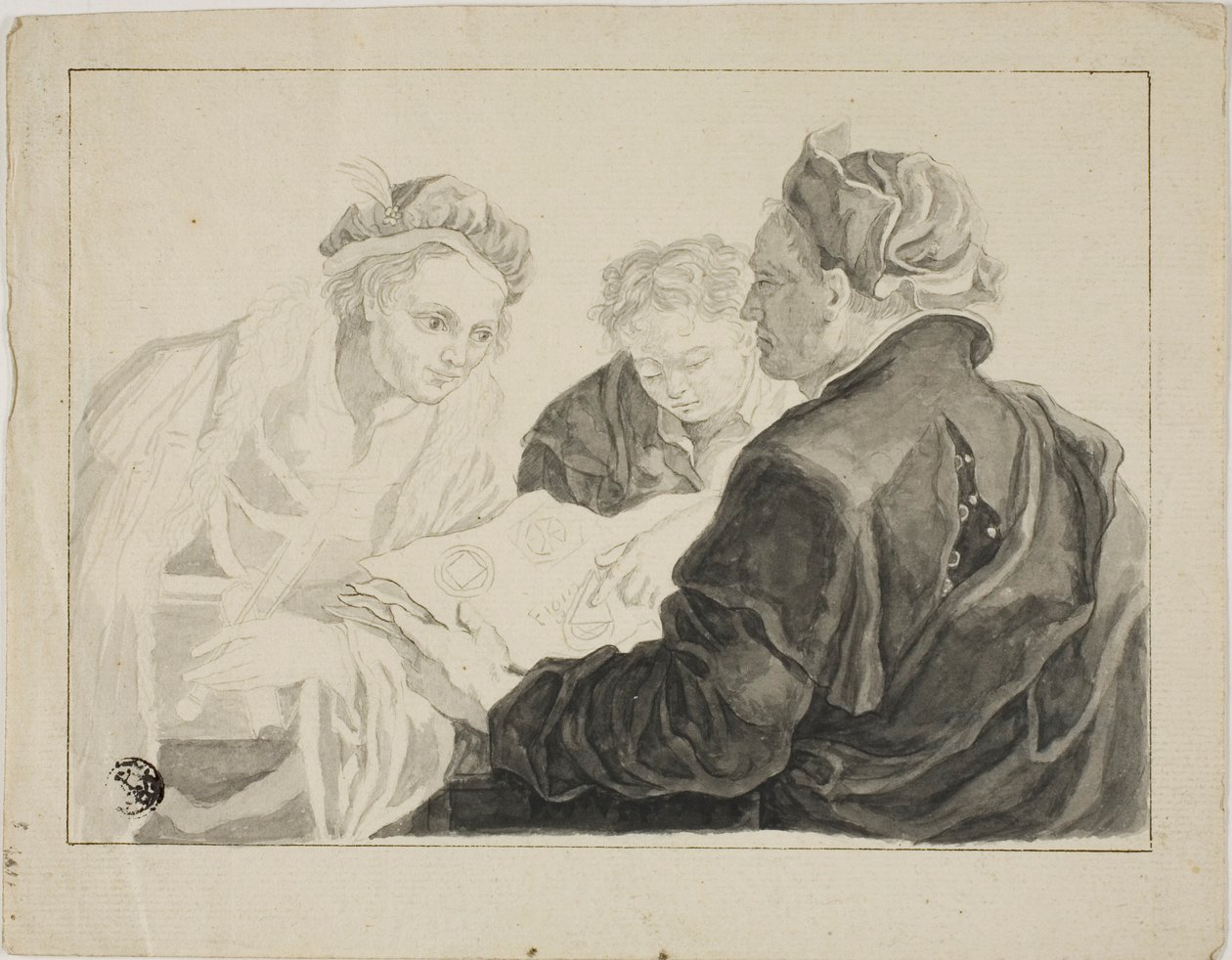 Architect Submitting Designs to Patron by Francesco Fontebasso