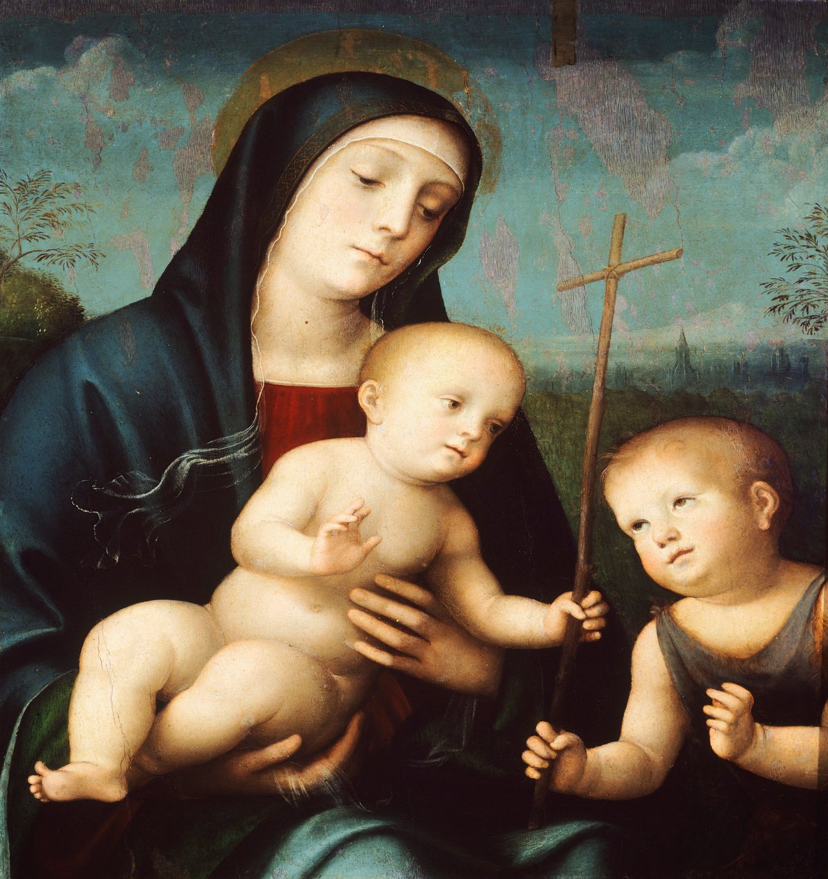 Madonna with Child and St John the Baptist by Francesco Francia