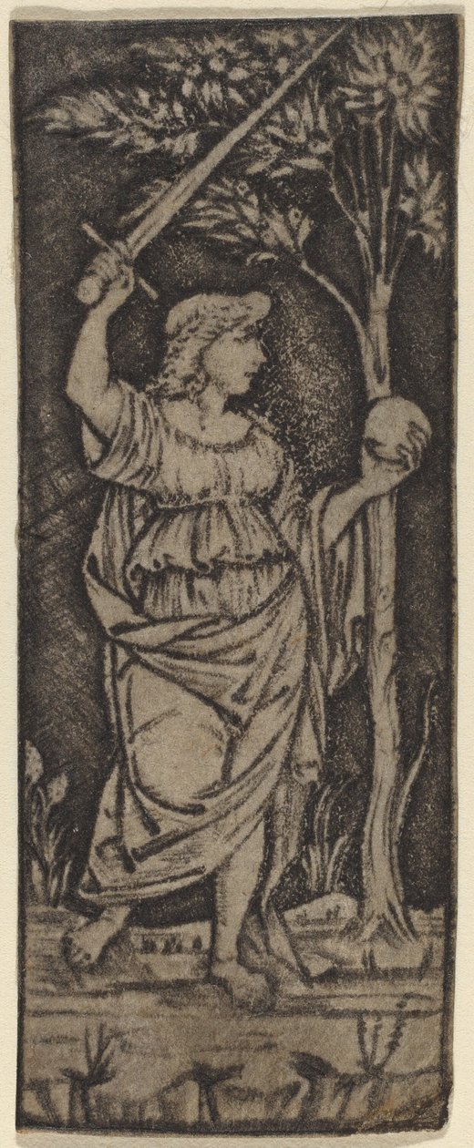 Allegorical Figure: Woman with Sword and Sphere by Francesco Francia or Peregrino da Cesena