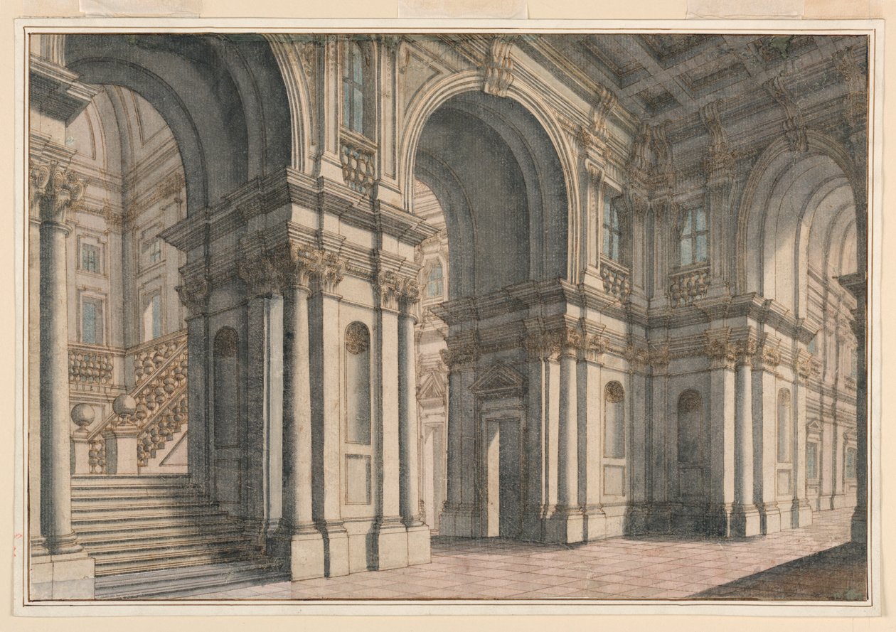 Stage Design: Palace Interior, 1700–1750 by Francesco Galli Bibiena