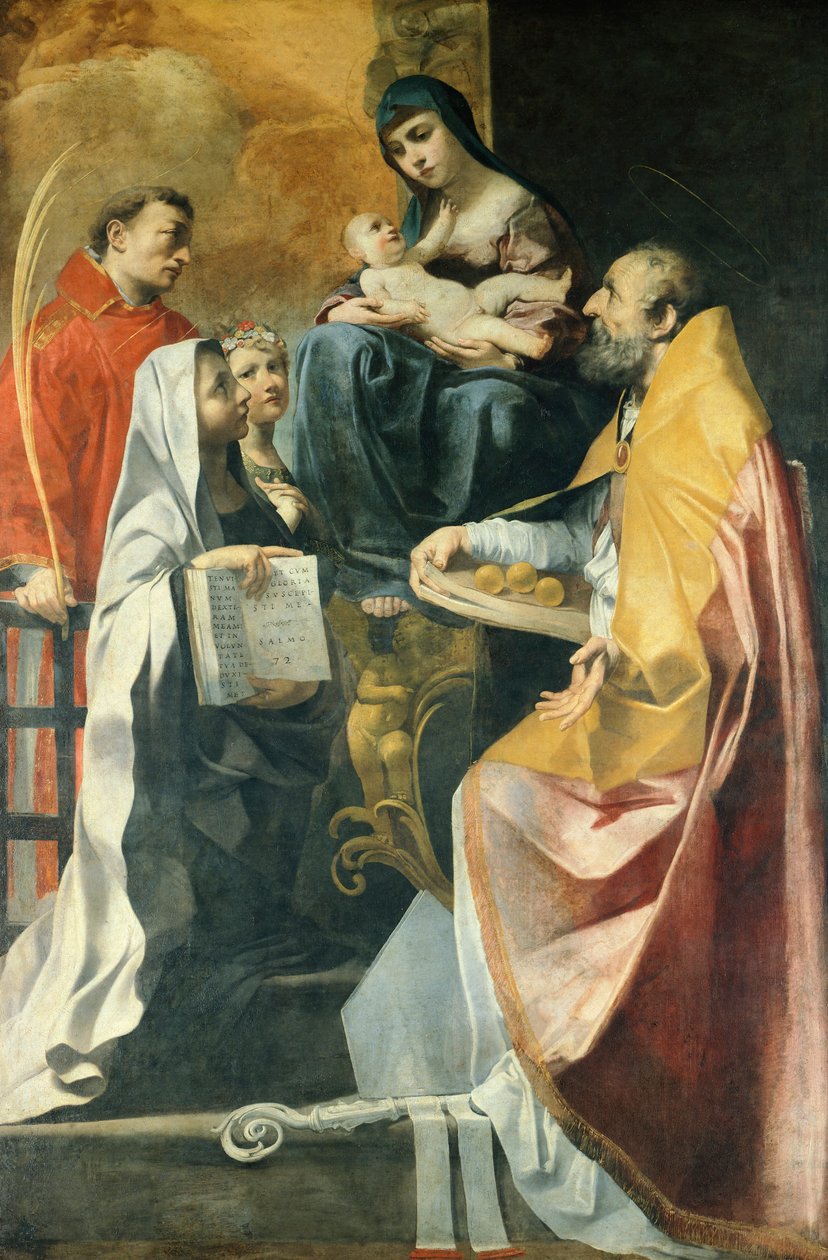 Madonna with Four Saints by Francesco Giovanni Gessi
