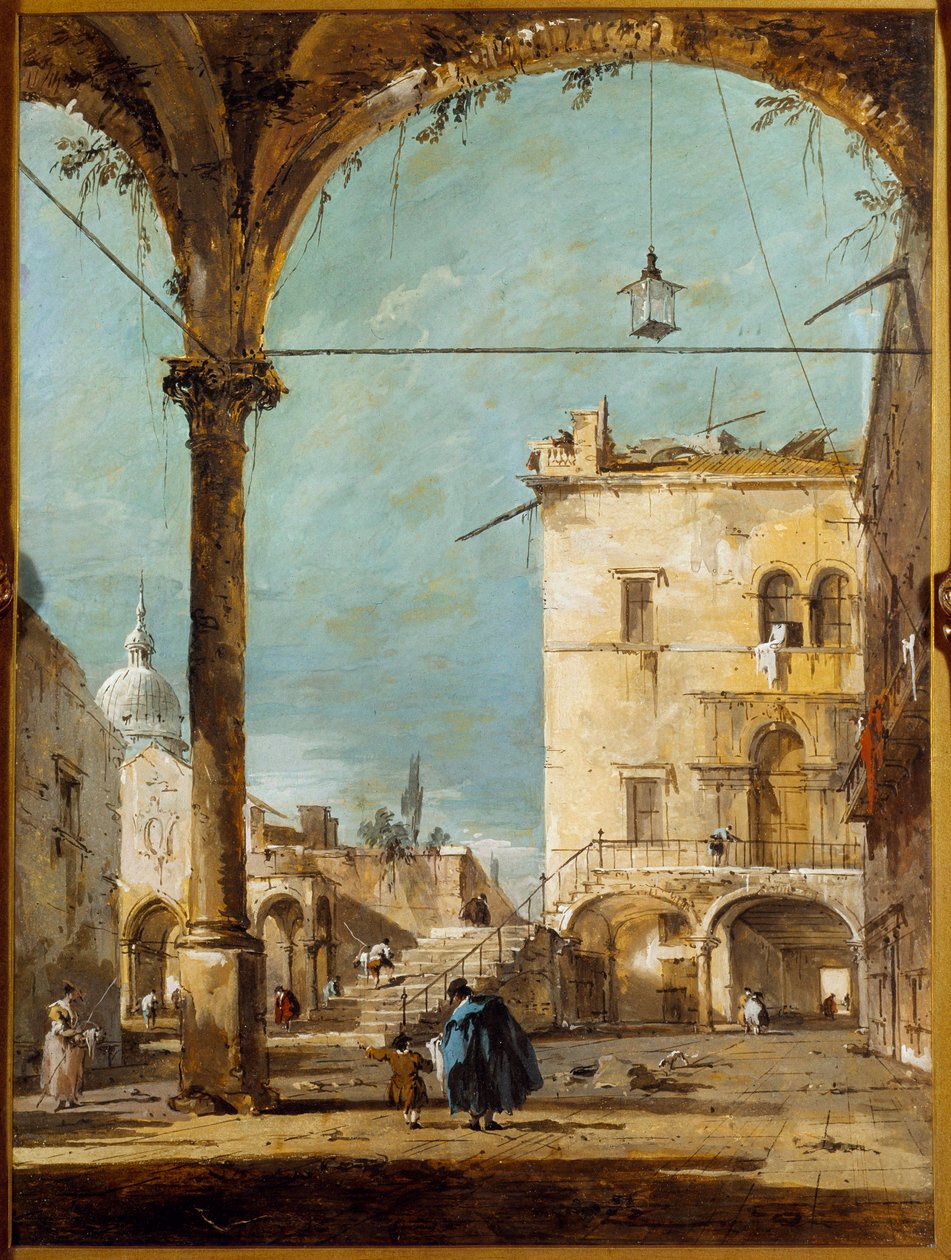 A Portico in Venice by Francesco Guardi