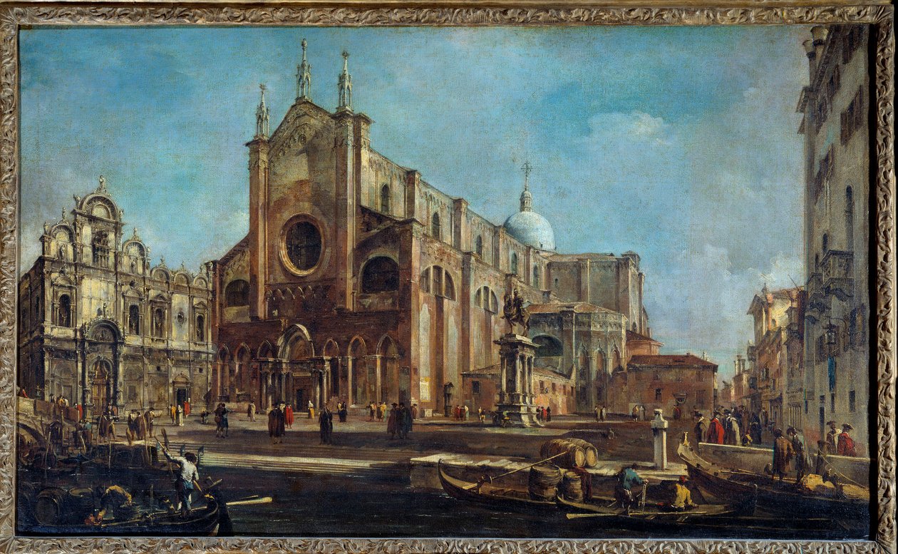 Campo of the Church Giovanni and Paolo with the Scuola di San Marco in Venice Around 1766-1770 by Francesco Guardi