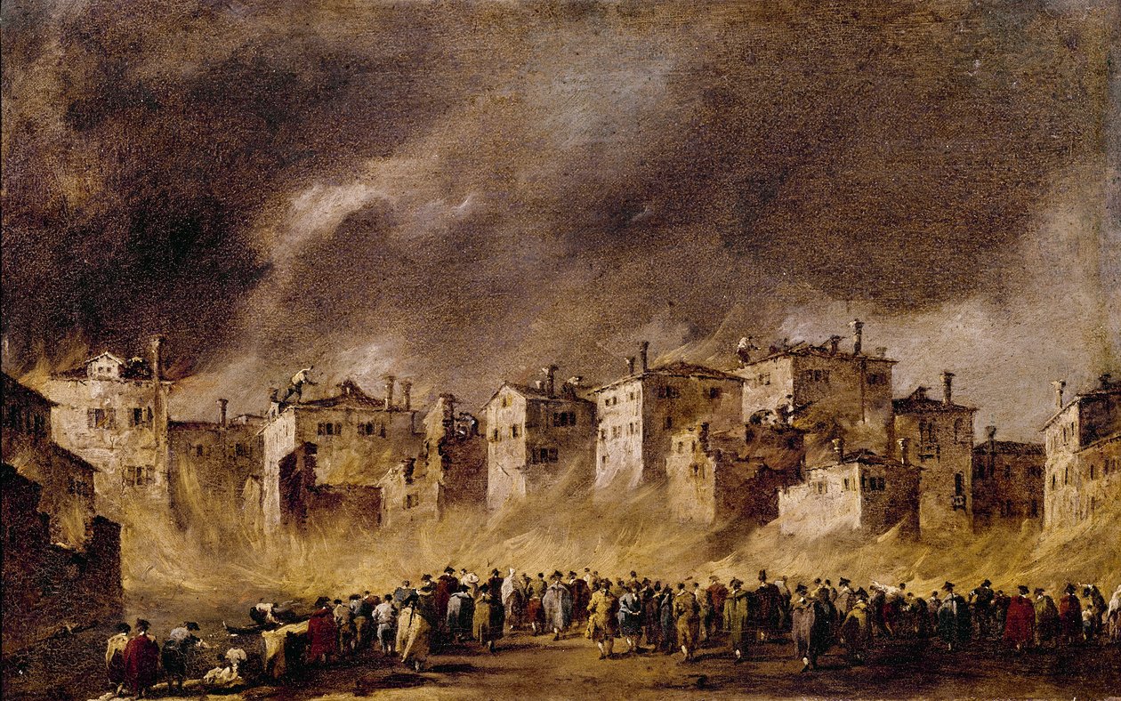 Fire in the Oil Depot in San Marcuola, 1790 by Francesco Guardi