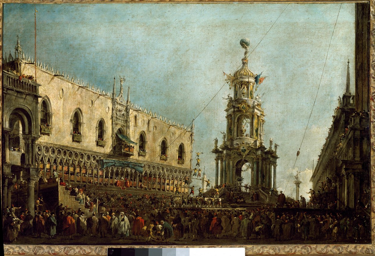 The Doge of Venice Attends the Shrove Tuesday Celebrations on Piazzetta di San Marco by Francesco Guardi