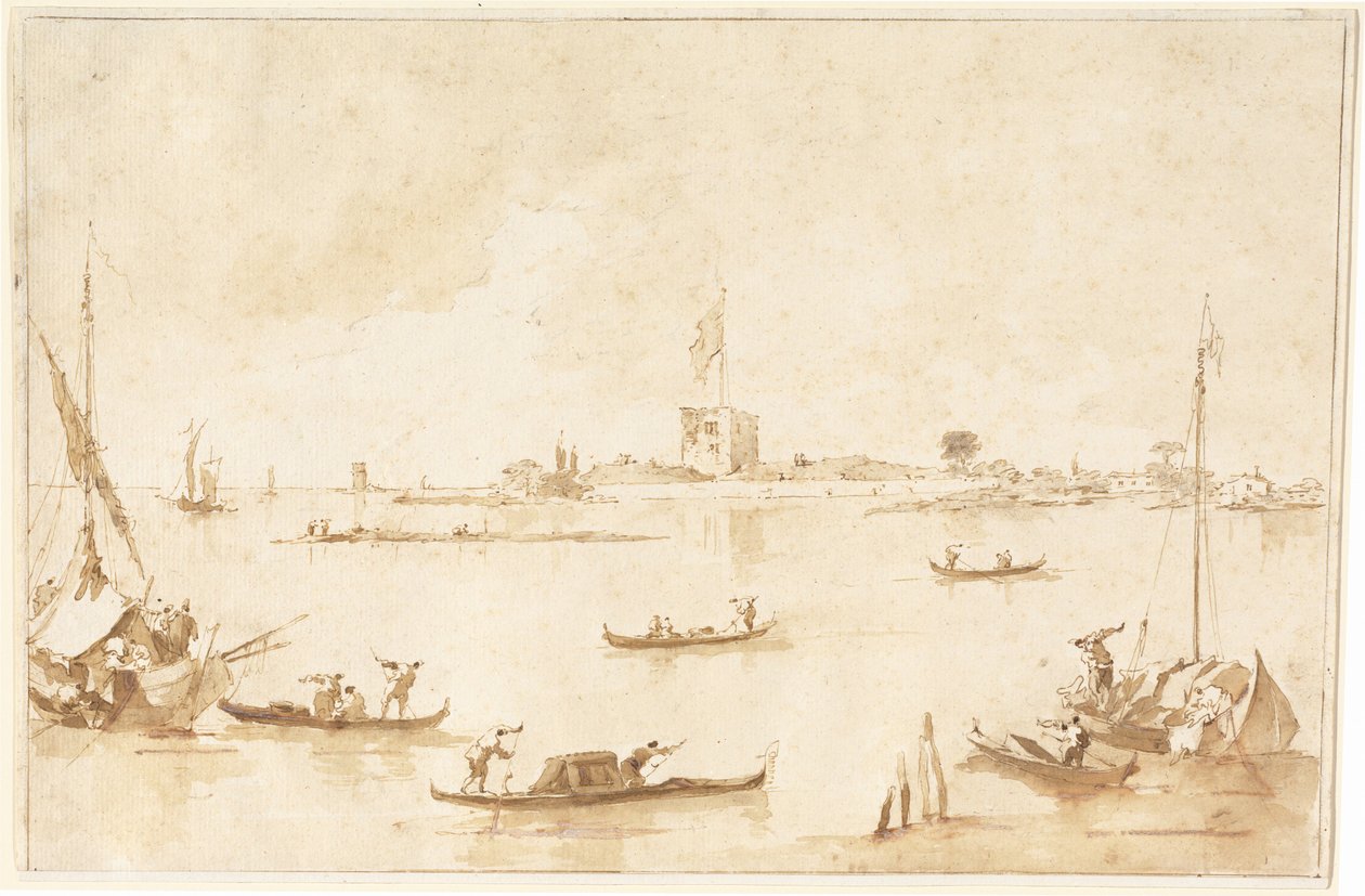 The Fortress of San Andrea from the Lagoon by Francesco Guardi