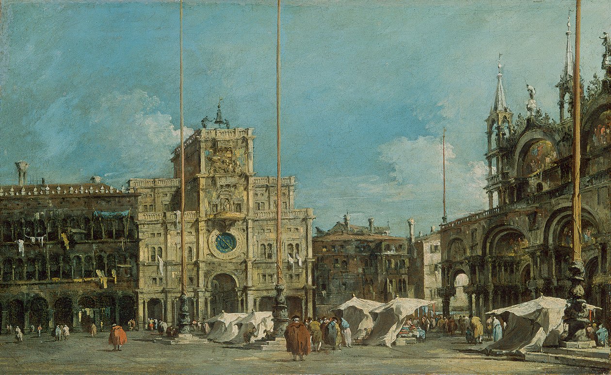The Clock Tower in Piazza San Marco by Francesco Guardi