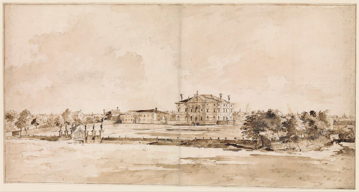 The Villa Loredan, near Treviso by Francesco Guardi