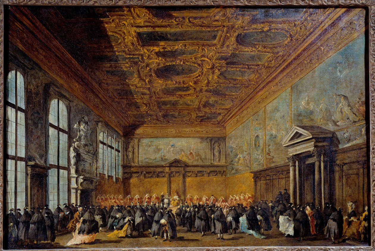 The audience granted by the Doge of Venice in the College Hall at the Ducal Palace of Venice by Francesco Guardi