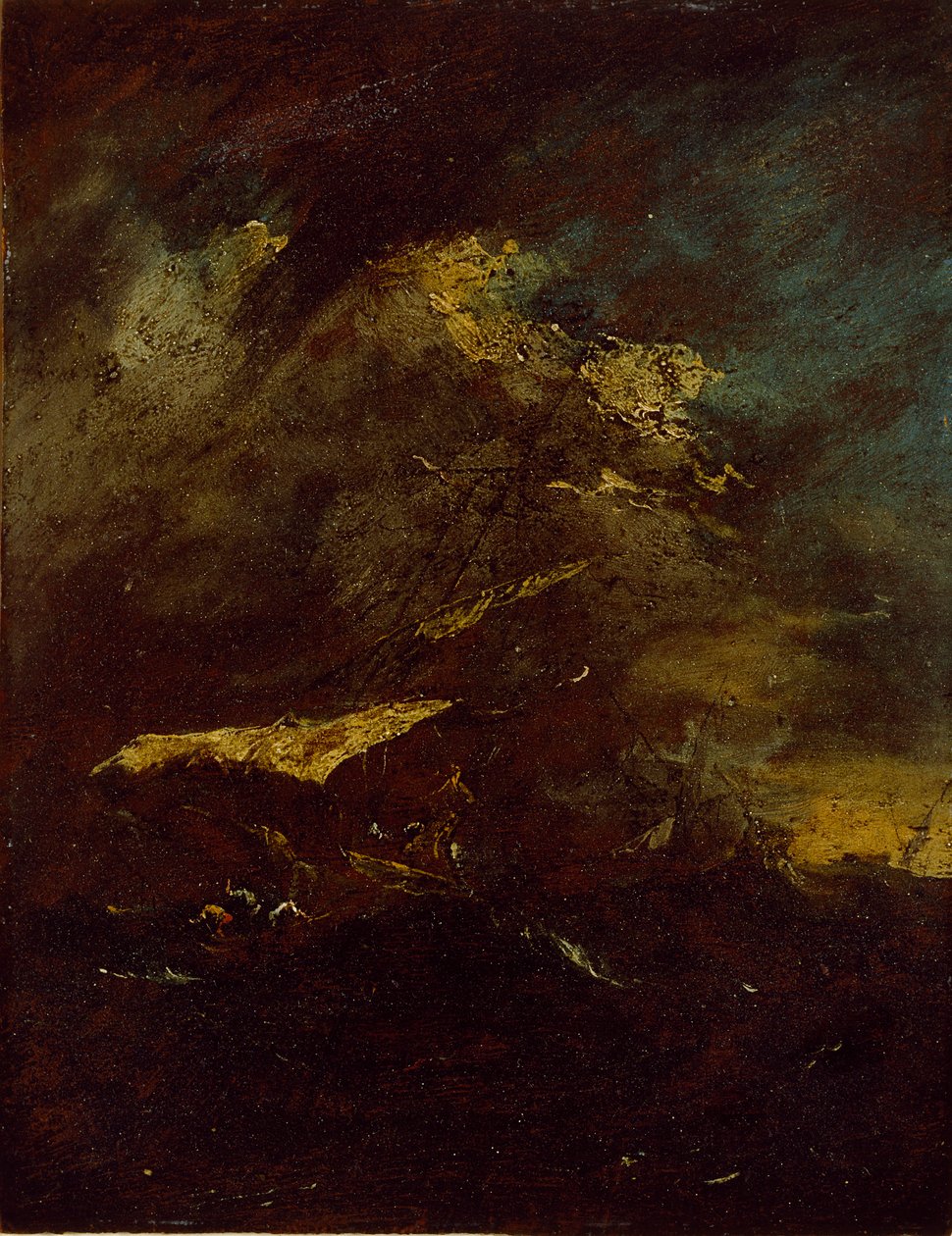 Two Vessels in a Storm, 18th century by Francesco Guardi