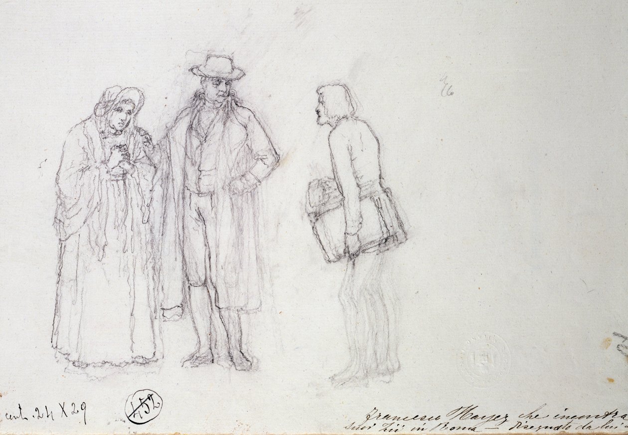 Francesco Hayez Meeting His Uncle and Aunt in Rome by Francesco Hayez