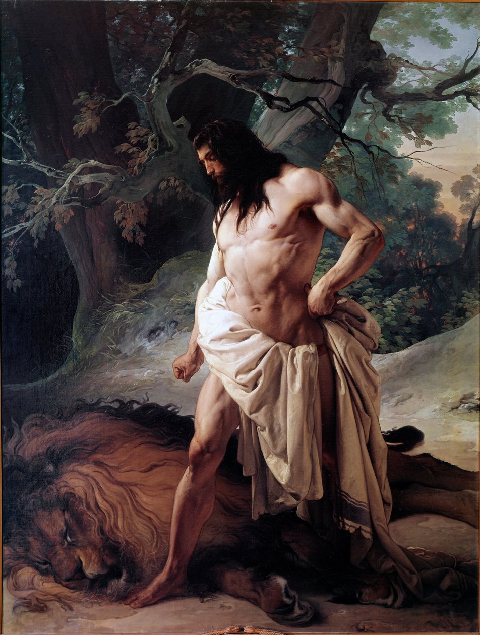 Samson Watches The Lion He Just Killed With Bare Hands by Francesco Hayez