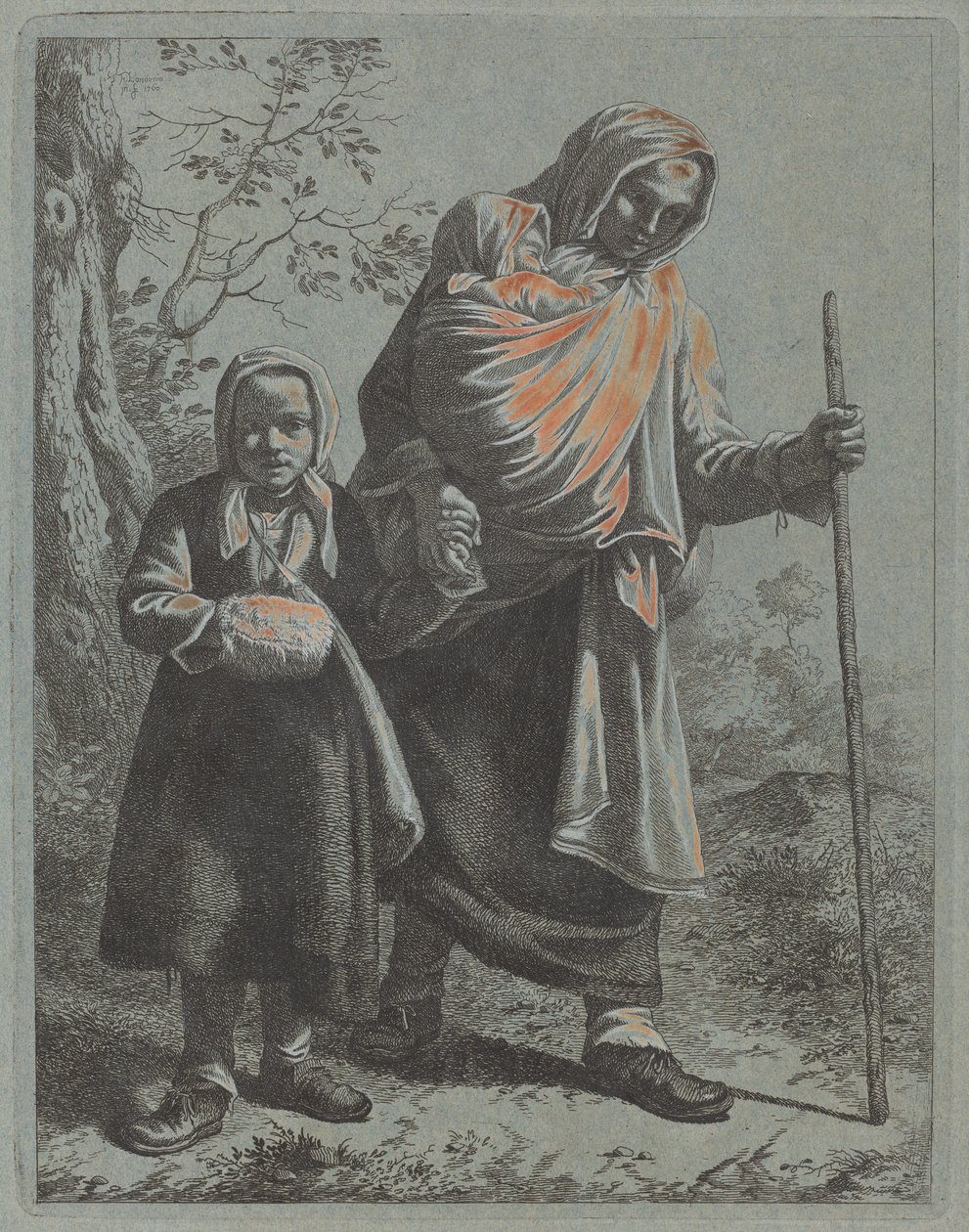Peasant Woman with Baby and Little Girl, 1760-1764 by Francesco Londonio