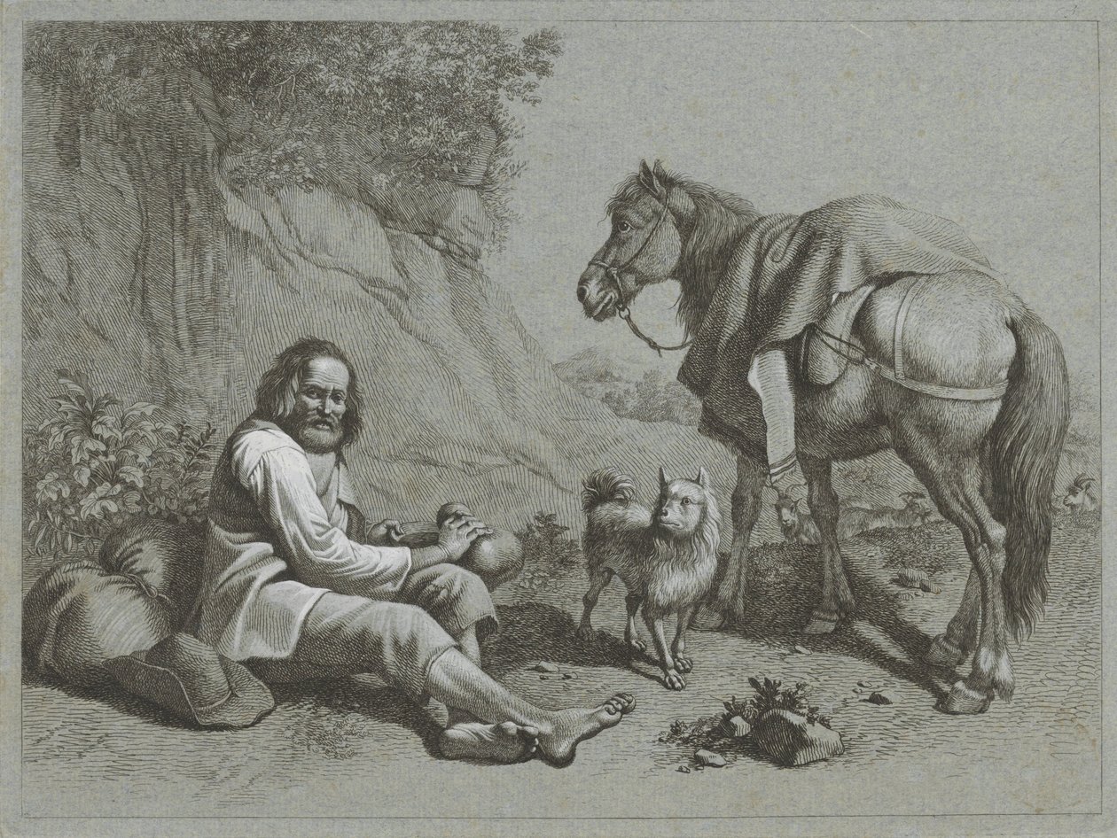 Resting Shepherd by Francesco Londonio
