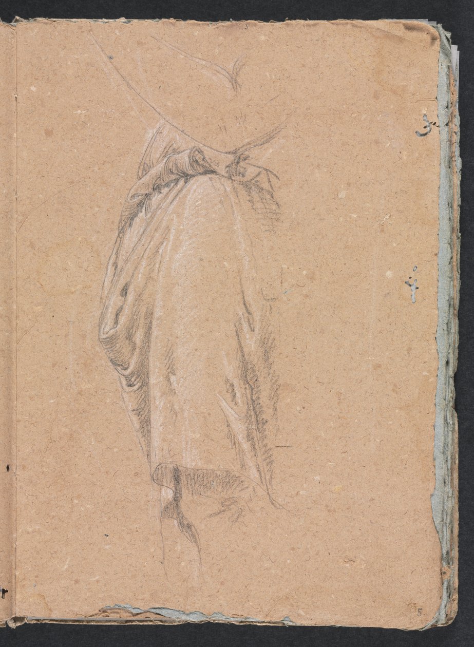 Verona Sketchbook: Drapery study with elbow (page 5) by Francesco Lorenzi