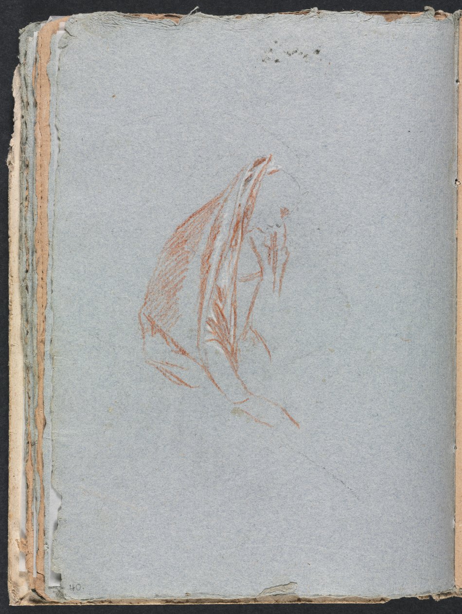 Verona Sketchbook: Female figure with cloak (page 40) by Francesco Lorenzi