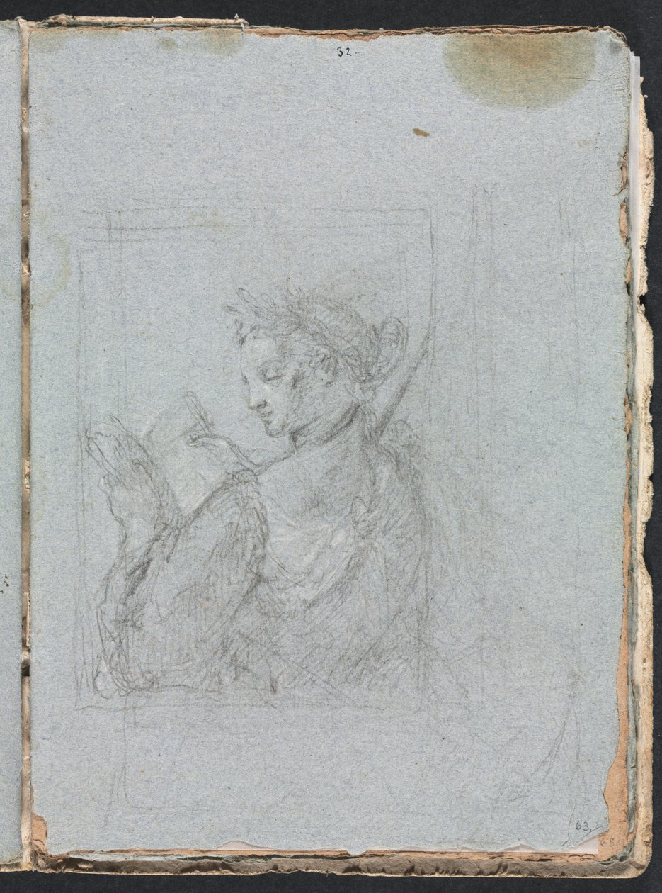 Verona Sketchbook: Female figure with open book (page 63) by Francesco Lorenzi