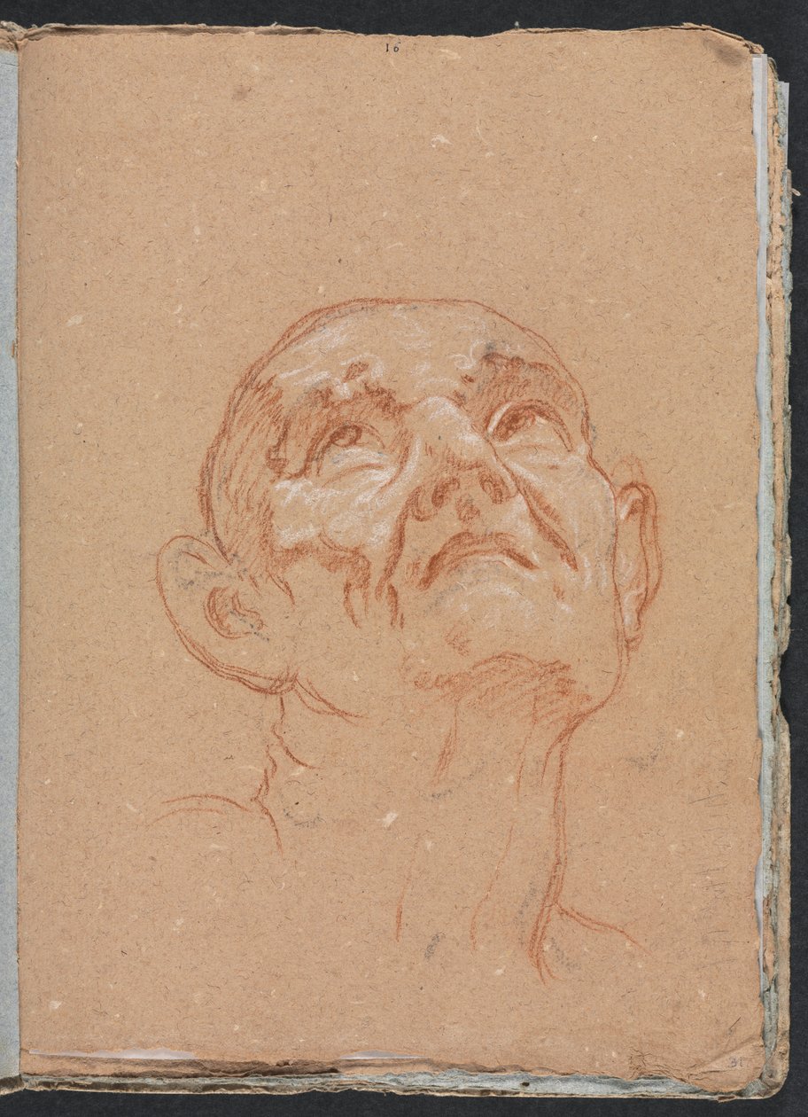 Verona Sketchbook: Male head page 31, 1760 by Francesco Lorenzi